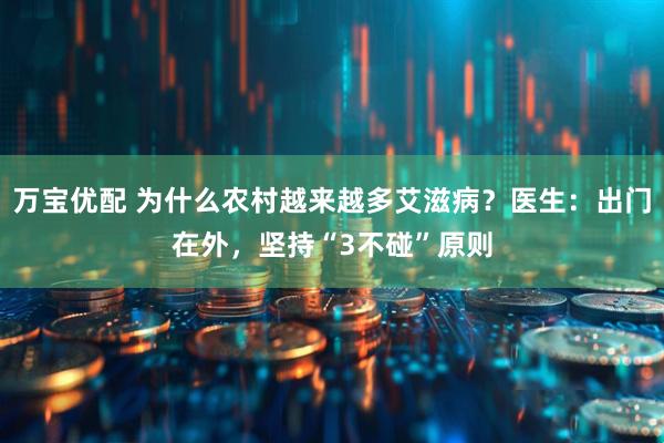 万宝优配 为什么农村越来越多艾滋病？医生：出门在外，坚持“3不碰”原则